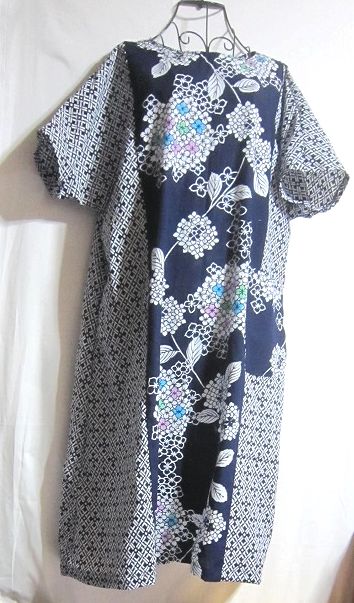 浴衣の反物からリメイク　ロングワンピース　ゆったり楽ちんサイズ　ハンドメイド　手作り｜タイニーフラワーズ