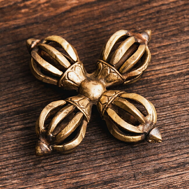 楽天市場】ミニ ダブルドルジェ（交差金剛杵）約6．5cm 真鍮 密教