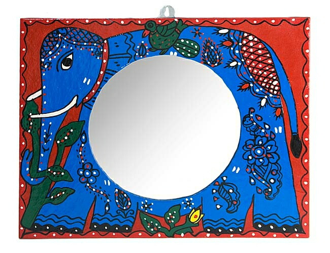 Tirakita Rakuten Global Market Madhubani Painting Wall Mirrors Madhubani Painting Wall Mirrors Square Shaped 30x38cm Ethnic India Asian Goods Nepal Interior