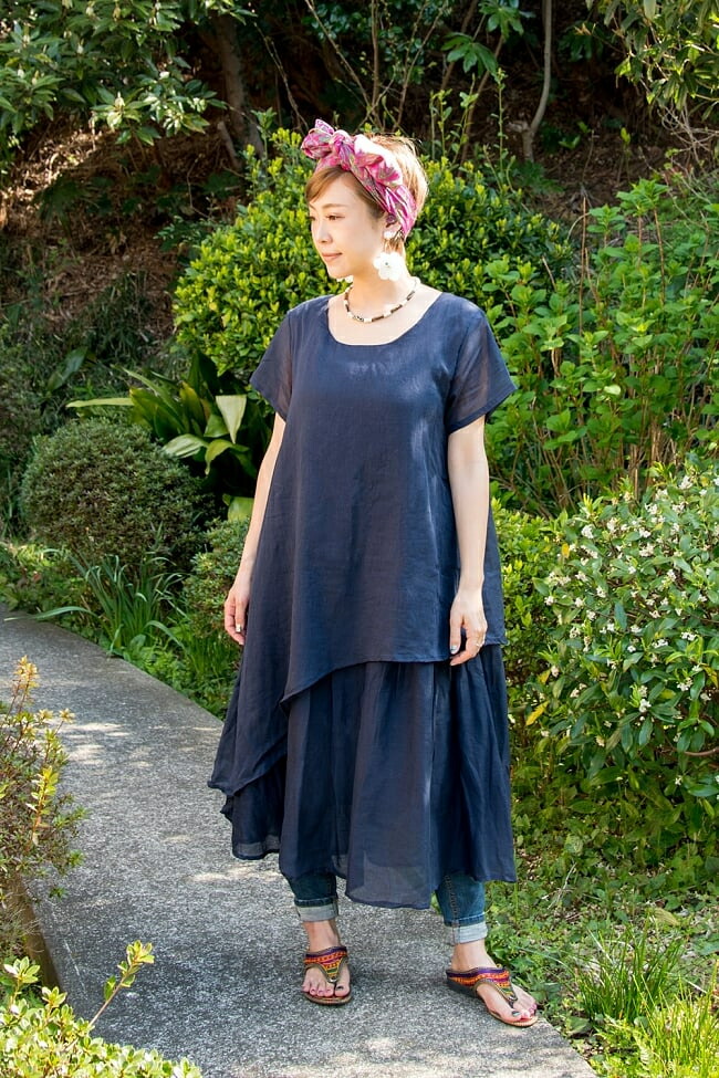 楽天市場 レイヤードエアリーワンピース レディース Mサイズ 春 夏 秋 半袖 チュニック コットン インド綿 エスニック アジアン 女性 トップス 長袖 エスニック衣料 アジアンファッション エスニックファッション インド雑貨 アジア雑貨 Tirakita