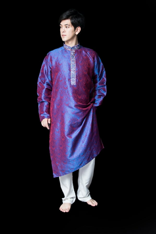 楽天市場 送料無料 クルタ パジャマ 光沢生地 パープル クルタパジャマ Kurta Pajama 男性 民族衣装 メンズ 男性物 インド エスニック衣料 アジアンファッション エスニックファッション インド雑貨 アジア雑貨 Tirakita