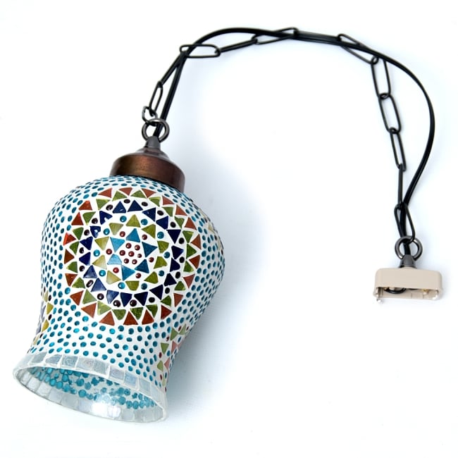 7155円 お礼や感謝伝えるプチギフト 吊り下げモザイクランプ 直径10cm程度 アラビア風ランプ インテリア アジアン ランプシェード エスニック インド 雑貨