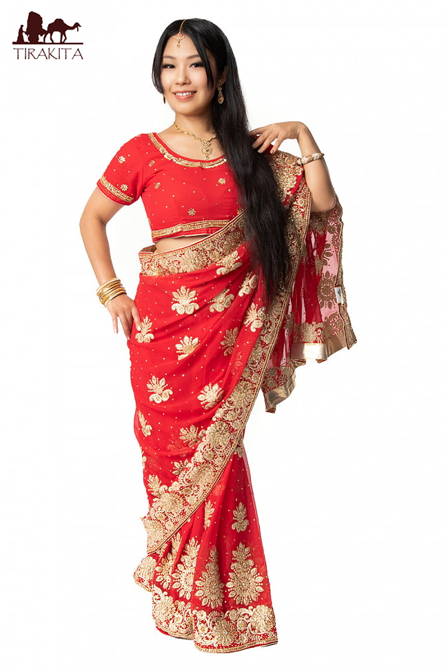 インド サリー 民族衣装 結婚式 ウェディング ビーズ 刺しゅう | www