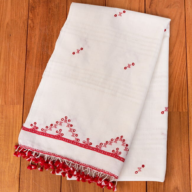 【送料無料】 ブジョーディ村の手織りショール / ストール マフラー ブランケット カッチ 刺繍 ラバリ族 ひざ掛け TIRAKITA(ティラキタ) スカーフ ドゥパッタ レディース エスニック衣料 アジアンファッション エスニックファッション