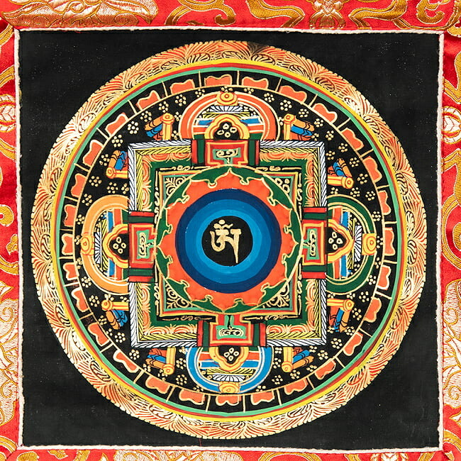 完成品 インド 曼陀羅 曼荼羅 チベット 仏画 49x42 5cm 釈迦牟尼仏マンダラ 一点物 タンカ 送料無料 本 ポストカー ステッカー 印刷物 その他仏具