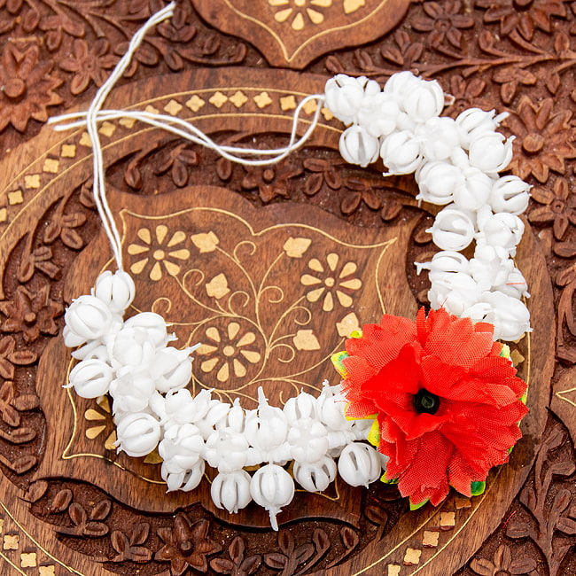 南インドの髪飾り ジャスミンのつぼみ 白 花 頭 アクセサリー アジア エスニック