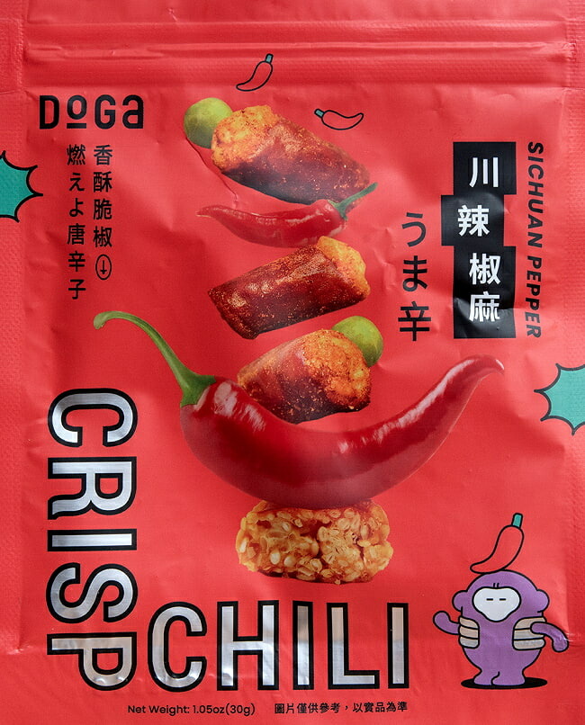 【楽天市場】台湾スナック クリスプチリ 四川花椒(ホアジャオ)風味 30g CRISP CHILLI 川辣椒麻 うま辛【台湾DOGA】 / 盛