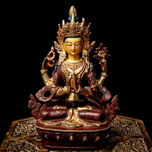 楽天市場】ネパール 真鍮 六字咒観音菩薩 6インチ / チベット 神様