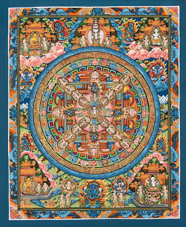 楽天市場】曼荼羅 マンダラ タンカ 掛軸 肉筆画 チベット密教 仏教美術