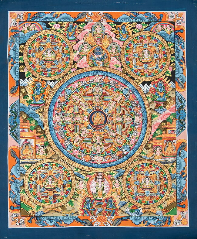チベット密教 手描き曼荼羅（マンダラ）タンカ【新品・一点物】肉筆画 D2 imgrc0093778762.jpg