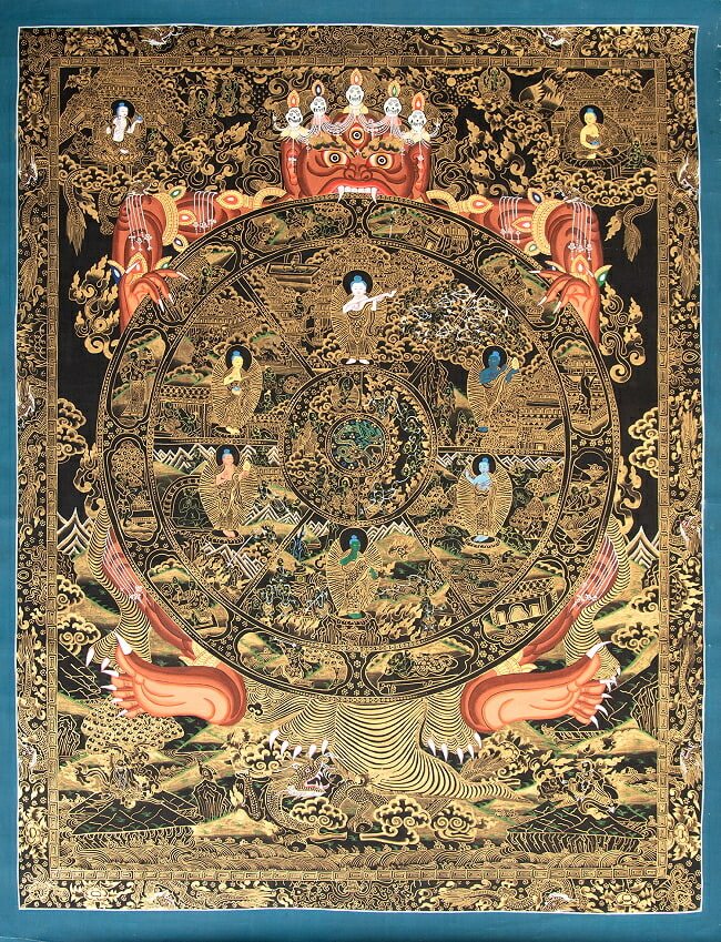 楽天市場】◇六道輪廻図（Wheel of Life）/タンカ／仏画／曼荼羅
