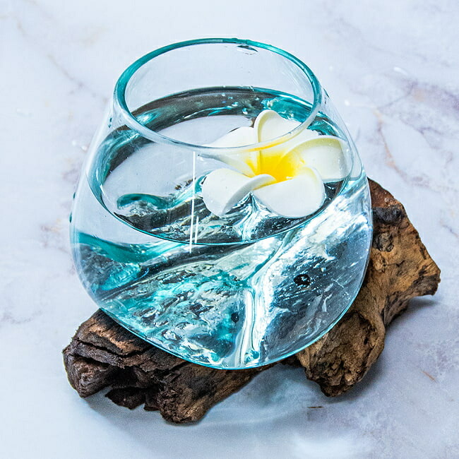 楽天市場】古木手吹 ガラス ウォーターホール 花瓶 一輪挿し フラワー