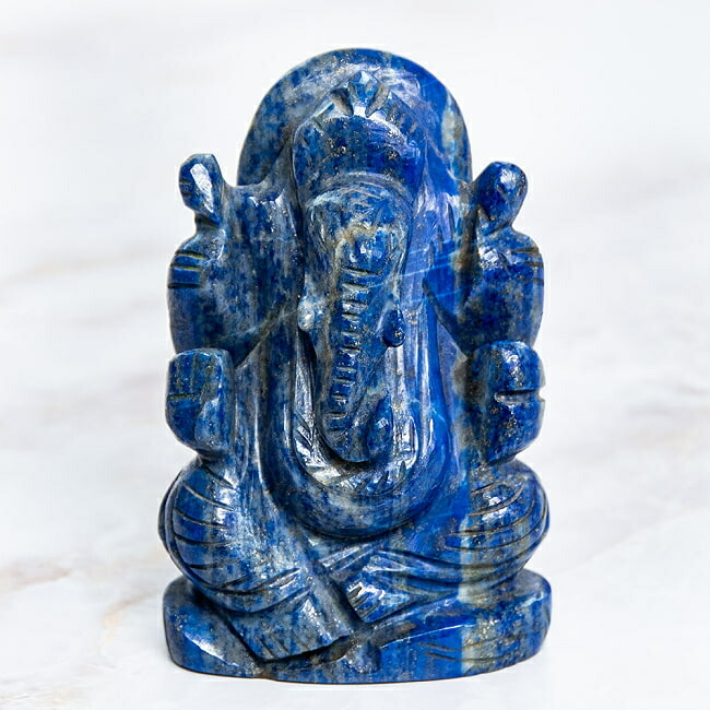 楽天市場】【一点物】ガネーシャ ラピスラズリ 約97mm 手彫り置き石