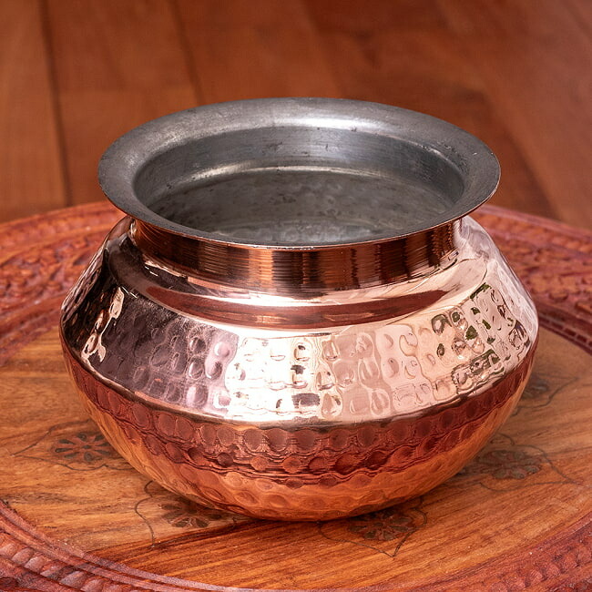 【貨物輸送無料】 ハンディカダイ バーラットの鍋【差しわたし：約15.5糎】 / 銅 食器 銅かざり付ける バーラット一皿分の料理 膳立て手道具 アジアン食料雑貨類 エスニック食料雑貨類 食料雑貨類【文芸評論で1000円クーポン券 差し上げ物】