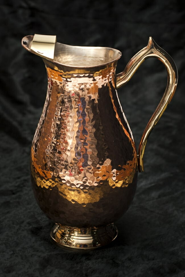 楽天市場】銅製 ピッチャー 2L アーユルベーダ 手打ち 純銅 インド