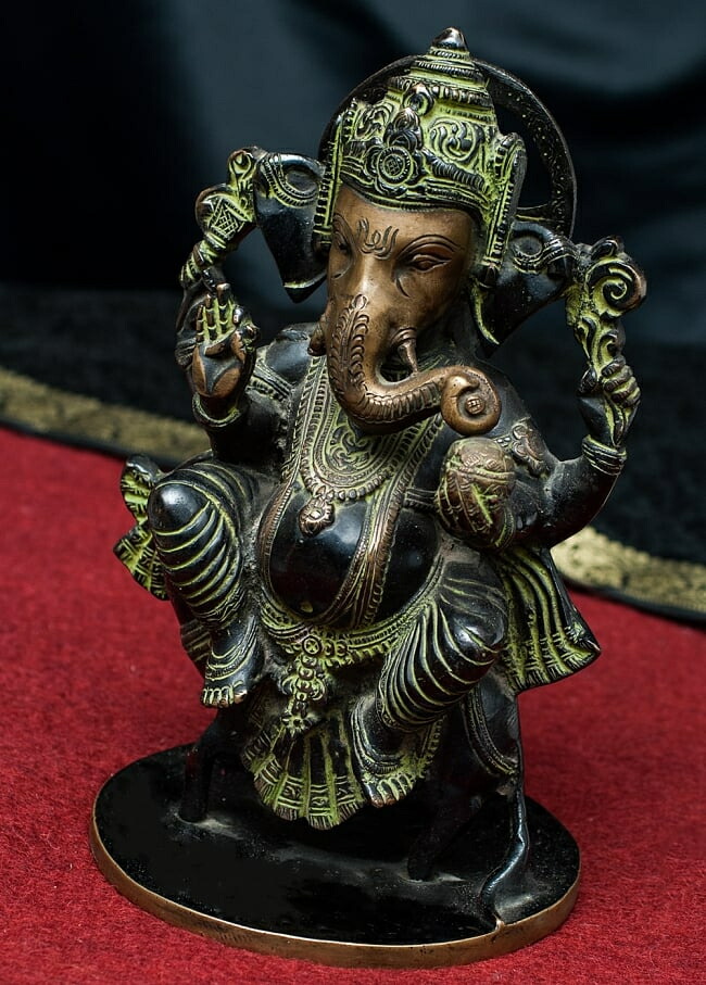 楽天市場】【インドの神様 ネズミに乗ったガネーシャの木製置物
