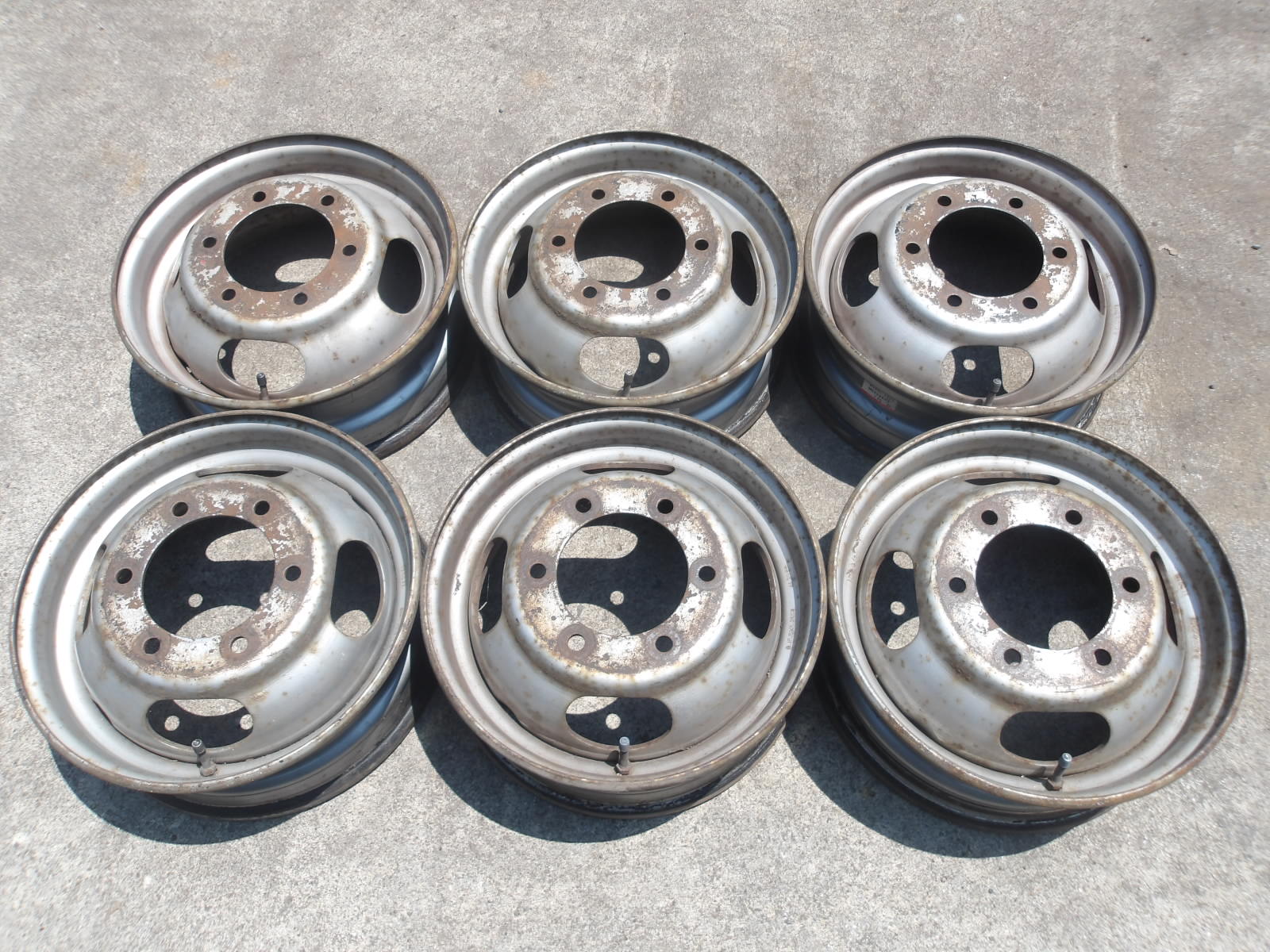 R657 【中古】{送料無料} 15.5インチ鉄ホイール 6本セット 6穴 5.25SW PCD170 ハブ径内寸約132ｍｍ｜タイヤ夢　店 23,680円