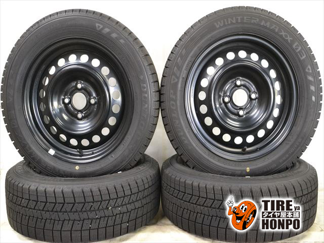 中古タイヤ 4本セット 185/60R15 84Q ダンロップ ウィンターマックスWM03 ホンダフィット 15-6.0J ホイール付 スタッドレスタイヤ 185/60R15 84Q 【中古】 【RCP】
