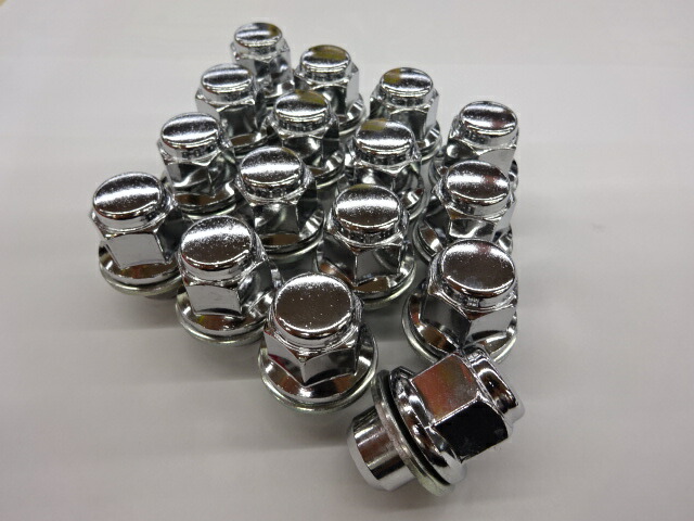 【送料無料】【中古】トヨタ純正ナット 4H 16個 袋ナット トヨタ純正アルミホイール用 平座/ストレートナット  H21XP1.5｜タイヤショップトレッド