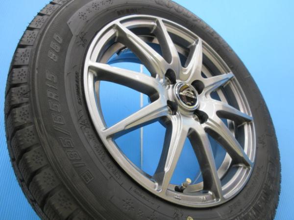 4本 ノート フリード 良品 中古 グッドイヤー ICE NAVI7 アイスナビ 185/65R15 日本 国産 スタッドレス ホイール セット 9分山 深溝 2024年製 鴻 アルミ GB3 GB4 GP3 E13 SNE13 NOTE FREED 【中古】【状態良好】
