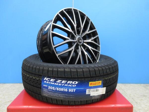 VENES FS01 16x6.5J+38 5H-114.3＆ICE ZERO ASIMMETRICO 205/65R16 新品4本セット 50系 エスティマ カムリ C28型 セレナ ティアナ M35系 ステージア 等に 鴻巣