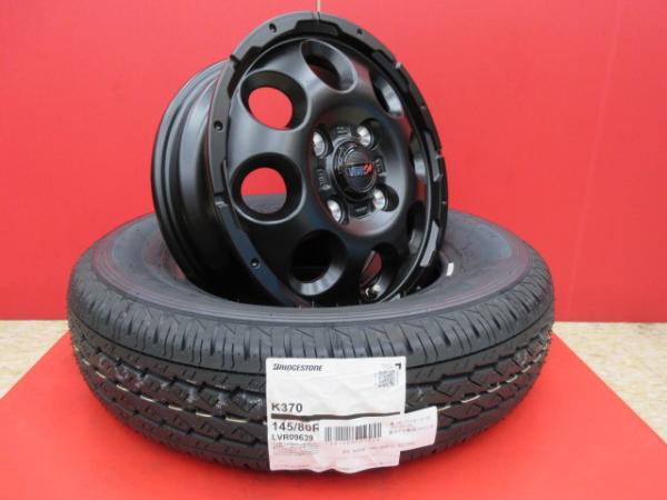 VENES SUV(SGBK) 12x4.0B+42 4H-100＆BS K370 145/80R12 80/78N 26年製 新品4本セット N-VAN アクティ エブリィ キャリイ ハイゼットジャンボ NV100 クリッパー スクラム 等に 鴻巣