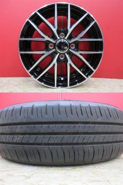 VENES FS01(BKP)15x5.5J+42 4H-100 新品4本＆DL ENASAVE EC300+ 165/65R15 25年製造 中古4本セット ソリオバンディット デリカD:2 等 鴻巣