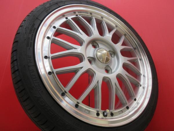 4本 軽 16inch K.BREAK LILITH M-ZERO1 165/45R16 トーヨー NANOENERGY3 ナノエナジー 深溝 日本 国産 メッシュ セット 5.5J +45 PCD100 鴻 タイヤ ホイール N-BOX コペン ムーブ 155/65R14 165/55R15 【送料無料】【中古】