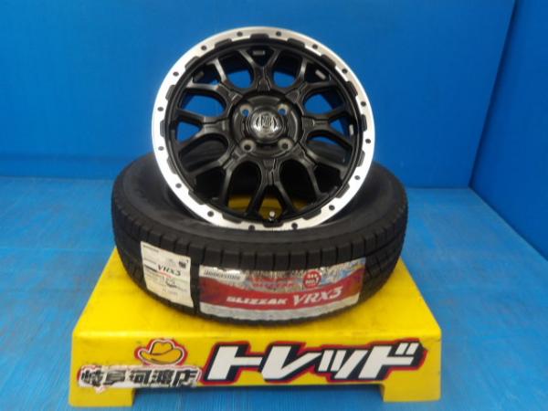 165/65R15 新品 冬タイヤホイール 送料無料 ベスト マッドバーン XR-800M 15インチ 4.5J +45 4H100 ブリヂストン ブリザック VRX3 165/65-15 組込済 4本SET 渡 スタッドレス