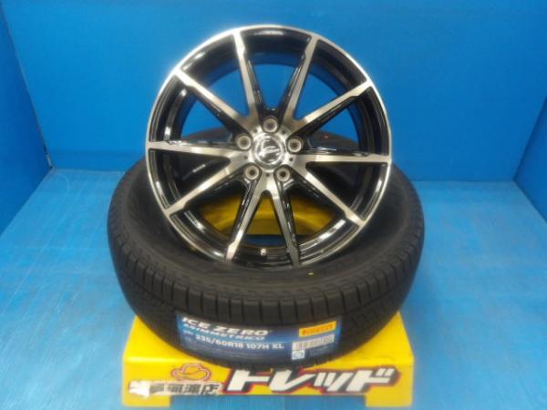 235/60R18 送料無料 新品 冬タイヤホイール マルカサービス シュナイダー DR-02 18インチ 8.0J +35 5H114.3 ピレリ アイスゼロアシンメトリコ 235/60-18 組込済 4本SET 渡 スタッドレス|タイヤショップトレッド