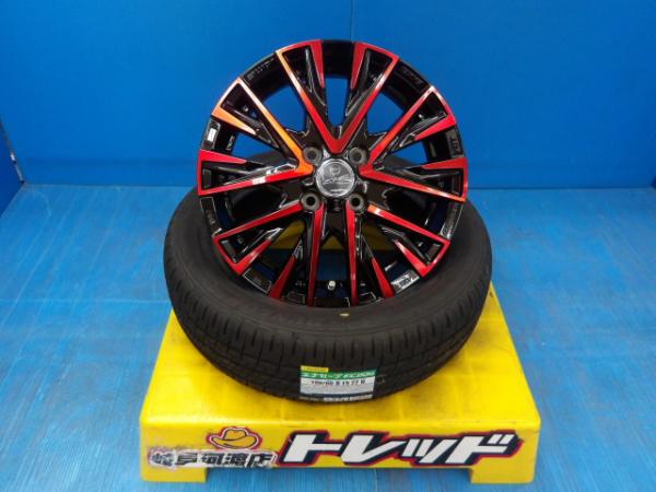 軽自動車 165/60R15 新品 送料無料 夏タイヤホイール ダンロップ エナセーブ EC204 165/60-15 スマック 15インチ 4.5J +45 4H100 4本SET 組込済 渡 サマータイヤ|タイヤショップトレッド