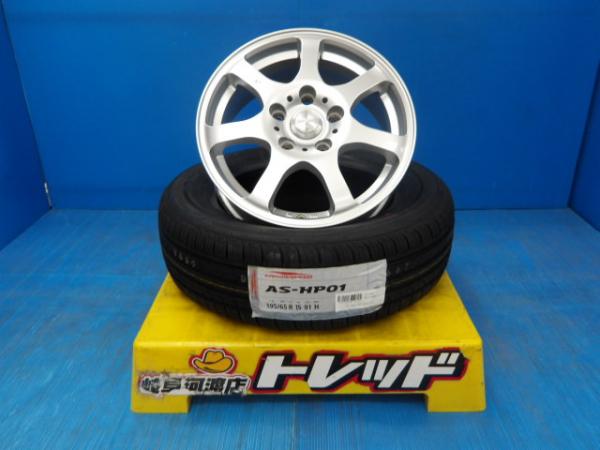 195/65R15 送料無料 夏タイヤホイール TWS AQUA IS 15インチ 6.0J +50 5H114.3 アロースピード 195/65-15 組込済 4本SET 渡 サマータイヤ