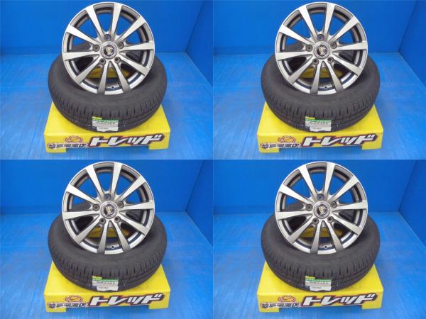 195/65R15 夏タイヤホイール 送料無料 ユーロスピード G10 15インチ 6.0J +45 5H114.3 エナセーブ EC204 195/65-15 組込済 4本SET 渡｜タイヤショップトレッド