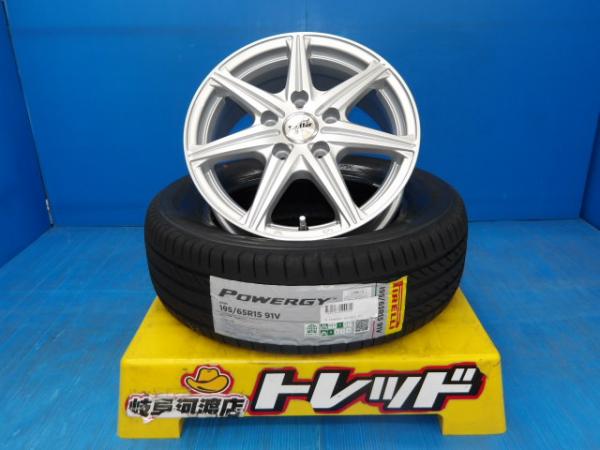 195/65R15 夏タイヤホイール 送料無料 ウェッズ トレファー PS 15インチ 6.0J +52 5H114.3 ピレリ パワジー 195/65-15 組込済 4本SET 渡｜タイヤショップトレッド