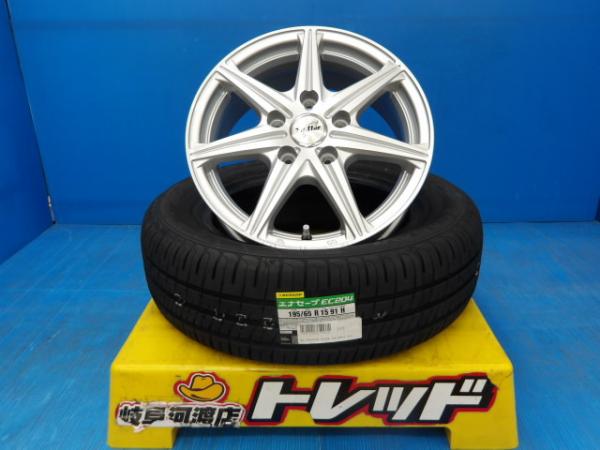 195/65R15 夏タイヤホイール 送料無料 ウェッズ トレファー PS 15インチ 6.0J +52 5H114.3 エナセーブ EC204 195/65-15 組込済 4本SET 渡