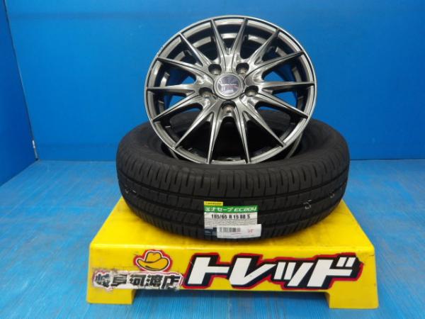 185/65R15 送料無料 夏タイヤホイール ヴェルヴァ スポルト2 15インチ 6.0J +53 5H114.3 ダンロップ エナセーブ EC204 185/65-15 組込済 4本SET 渡 サマータイヤ|タイヤショップトレッド