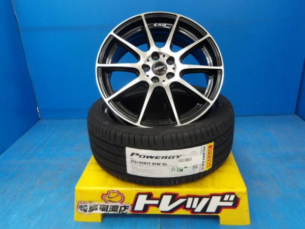 215/45R17 夏タイヤホイール 送料無料 ホットスタッフ クロススピード プレミアム10 17インチ 7.0J +50 5H100 ピレリ パワジー 215/45-17 組込済 4本SET 渡 サマータイヤ