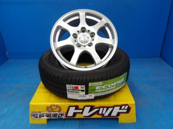 195/65R15 送料無料 夏タイヤホイール TWS AQUA IS 15インチ 6.0J +50 5H114.3 ブリヂストン エコピア NH200 195/65-15 組込済 4本SET 渡 サマータイヤ