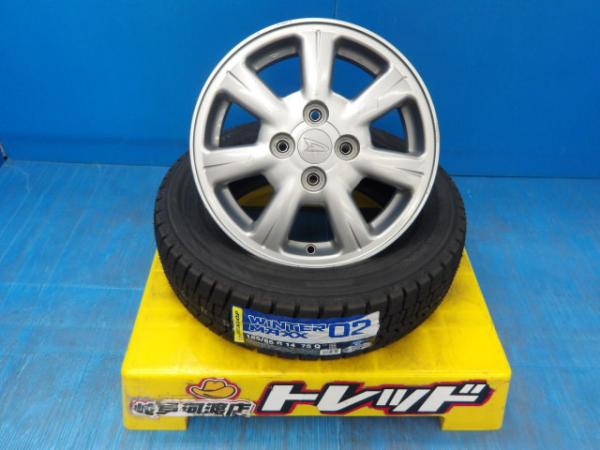 155/65R14 冬タイヤホイール ダイハツ純正 アルミ 14インチ 4.5J +45 4H100 ダンロップ ウィンターマックス WM02 155/65-14 組込済 4本SET 渡 スタッドレス