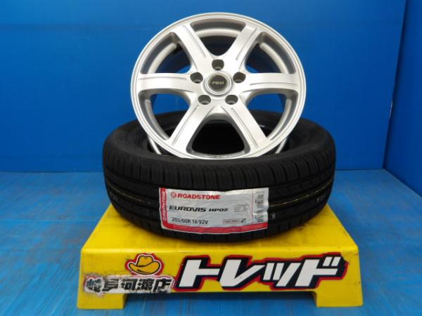 205/60R16 夏タイヤホイール 送料無料 ブリジストン FEID G6 16インチ 6.5J +38 5H 114.3 ロードストーン ユーロビズ HP02 205/60-16 組込済 4本セット 渡 サマータイヤ｜タイヤショップトレッド