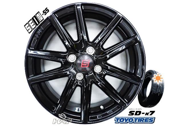 ランキング第1位返品ok 軽自動車 ドレスアップ 黒 ツヤ有ブラック 塩害軽減設計 155 55r14 新品 夏タイヤホイール Toyo トーヨー Sdk7 155 55 14 155 55 14 Sein Ss ザインss 4 5j 45 4h Pcd100 ソリッドブラック 組込済 4本set サマータイヤ キャロル スピアーノ