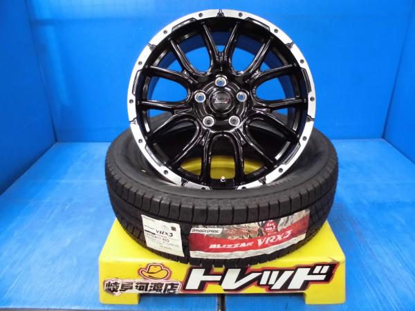 新型プリウス 新品 冬タイヤホイール ブリヂストン ブリザック VRX3 195/60R17 VENES SUV M7 17インチ 7.0J 48 5H114.3 組込済 4本SET