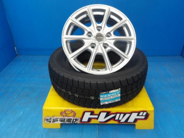 195/65R15 冬タイヤホイール 送料無料 エコフォルム SE-15 15インチ 6.0 +45 5H114.3 グッドイヤー アイスナビ7 195/65-15 組込済 4本SET 渡 スタッドレス|タイヤショップトレッド