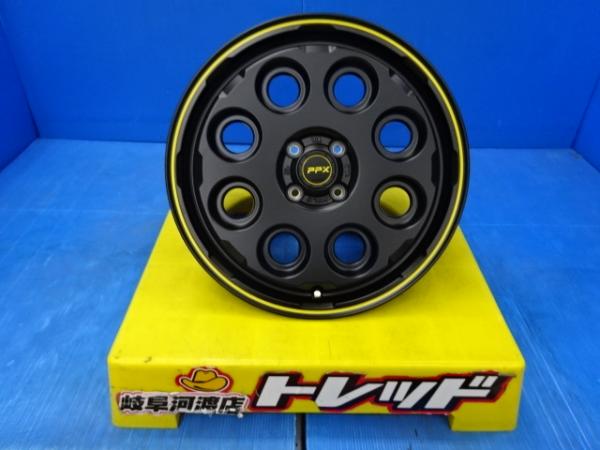 新品 アルミホイール 共豊 PPX MIL8 17インチ 6.5J +42 4H 100 4本SET セミグロスブラック/イエローライン ライズ ロッキー 等
