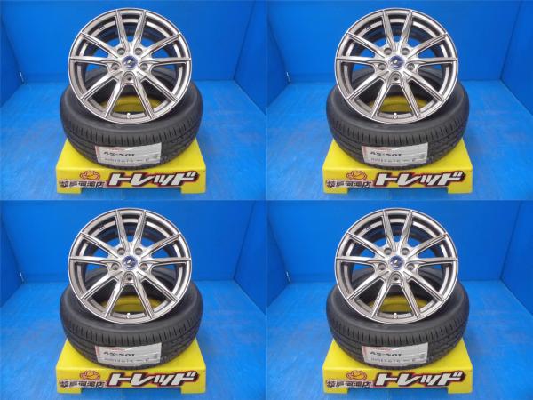 ノア ヴォクシー 送料無料 4本セット 未使用品 レオニス LEONIS ナヴィア NAVIA 04 17インチ 5H114.3 7J +55 DSMC 渡 夏タイヤ 205/55R17 アルミ ホイール ミラー カット