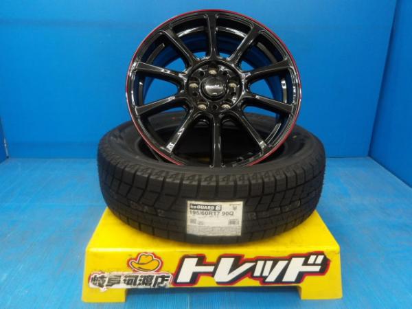新型プリウス 冬タイヤホイール ヨコハマ アイスガード IG60 195/60R17 マルカサービス ラピッドパフォーマンス ZX10 17インチ 7.0J +38 5H114.3 組込済 渡 スタッドレス｜タイヤショップトレッド