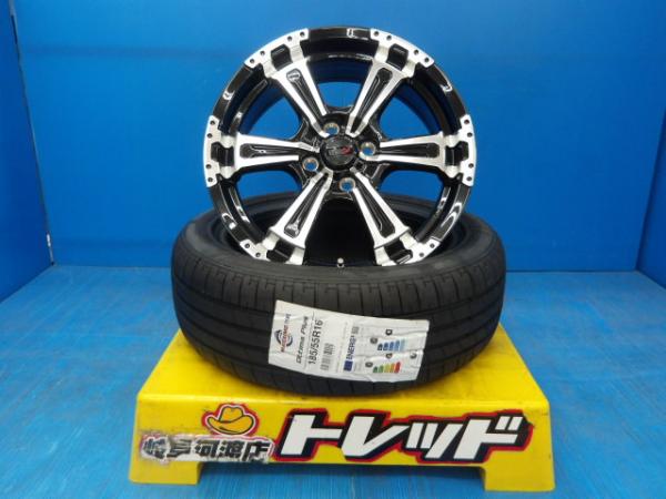 185/55R16 新品 送料無料 夏タイヤホイール VENES SUV 16インチ 6.0J +42 4H 100 MASSIMO OTTIMA PLUS 185/55-16 組込済 4本SET 渡 サマータイヤ
