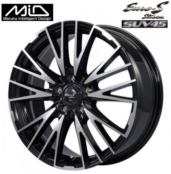 新品ホイール単品4本SET MID ユーロストリームSUV45 8.0J+53 5H-114.3 19インチ レヴォーグ ヴェゼル オデッセイ レヴォーグ WR-V｜タイヤショップトレッド