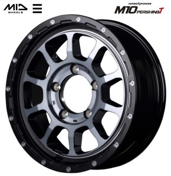 新品ホイール単品4本SET マルカ NITRO POWER M10 PERSHING J 5.5J+20 5H-139.7 16インチ ブラック/DC+マシニング/ブラッククリア
