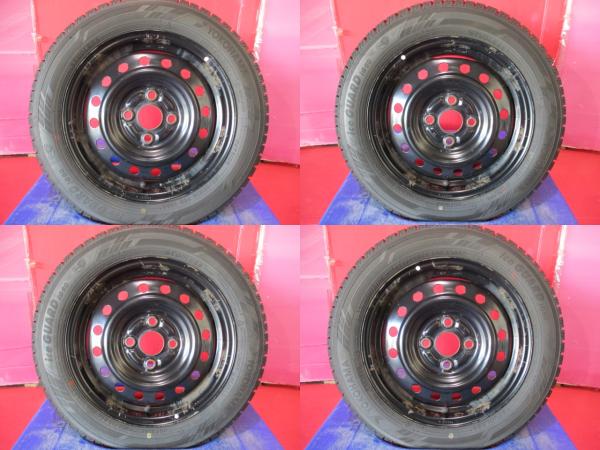限定1台 ウェイク タント ムーヴ 中古ホイール中古タイヤ4本セット ダイハツ純正スチール 14 4.5 +45 4H100 YH IG60 155/65R14 冬｜タイヤショップトレッド